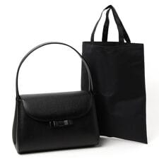 フォルムフォルマ(form forma)のリボン付き牛革バッグ《撥水加工付》喪服/礼服/卒業/入学/結婚式/セレモニー/七五三/お受験