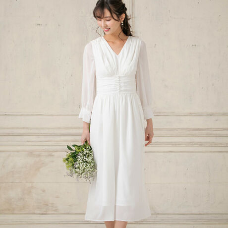 結婚式 パーティー Kaene パフスリーブセミロングウェディングドレス フォルムフォルマ Form Forma ファッション通販 マルイウェブチャネル