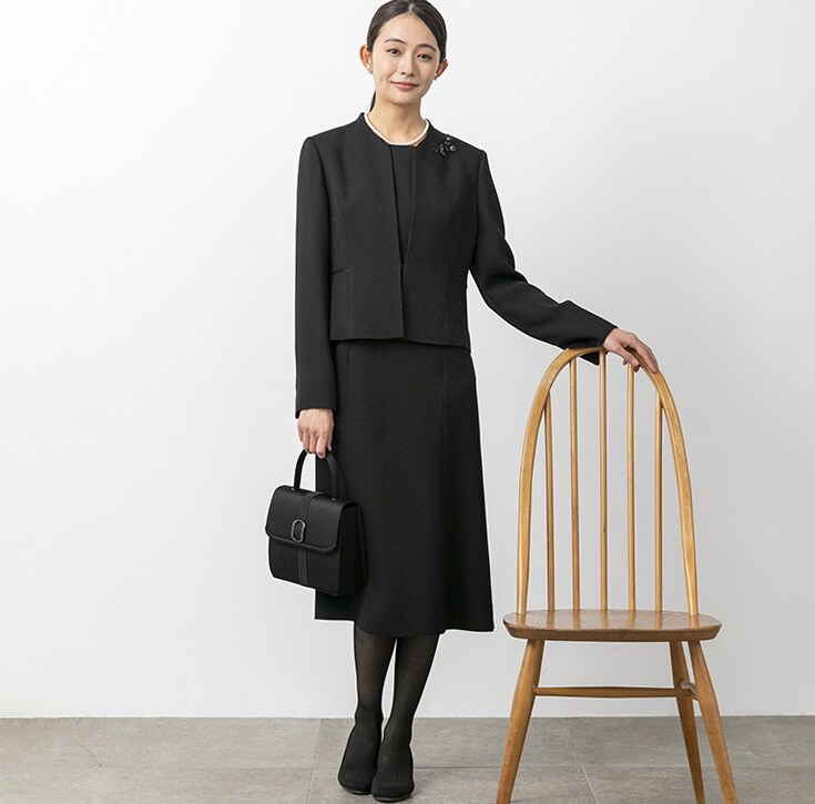 喪服・礼服】【前開き】ジャケット＆ワンピース/ブラック