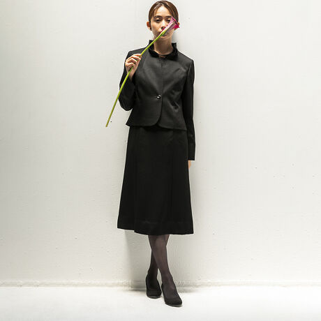 前ファスナー スタンドカラージャケット セミフレアワンピース ブラックフォーマルスーツセット フォルムフォルマ Form Forma ファッション通販 マルイウェブチャネル