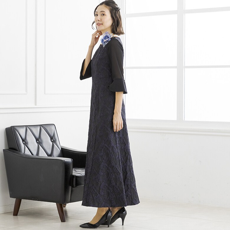 ジャガードレース/マザードレス/結婚式/母親/母/ドレス | フォルム