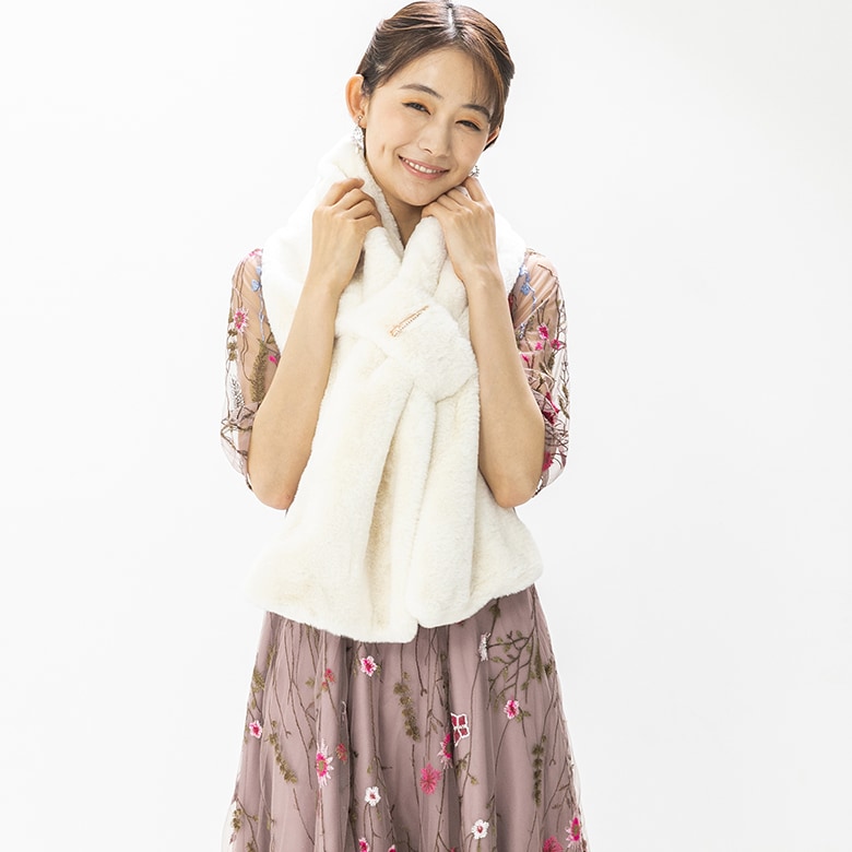 マラボー付き華やかストール/結婚式/二次会/パーティー | フォルム