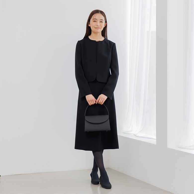 form forma ペプラムノーカラージャケット＆フリルワンピース フォルムフォルマ form forma 【喪服・礼服】【前ファスナーで着やすい
