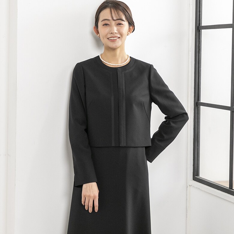 喪服】【スピンドル仕様・調節可】ジャケット＆ワンピース ブラック 