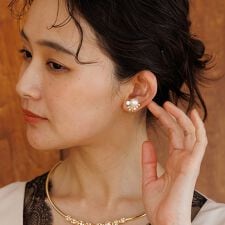 キラキラビジュー×パール　イヤリング/フォーマルイヤリング/結婚式/パーティー