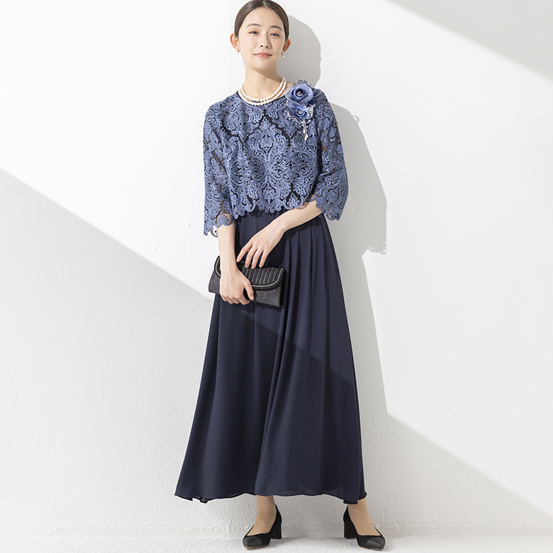 マザードレス》【formformaオリジナル】刺繍レースドレス/日本製素材