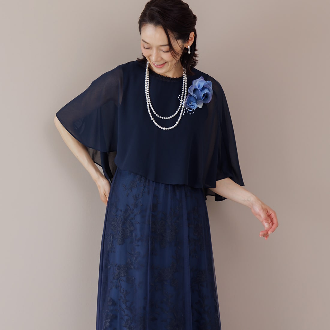 ケープとレースドレス2点セット《マザードレス》/結婚式/二次会