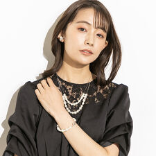 キラキラビジュー×パール ネックレス/結婚式/パーティー/お呼ばれ/クルージング/演奏会