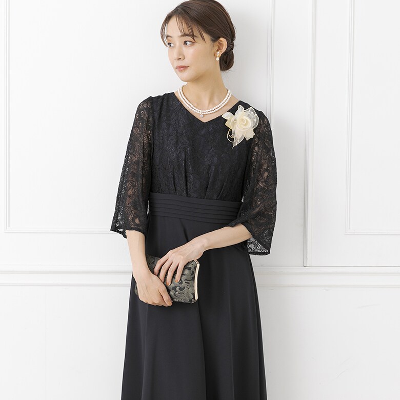 マザードレス 刺繍 ビーズ ワンピース 結婚式 mother's dress 結婚式の新郎新婦のお母様向けドレス