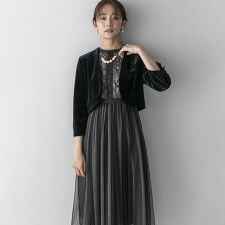 フォルムフォルマ(form forma)の大人のベロア ボレロジャケット　/結婚式/パーティー/クルージング/発表会/お呼ばれ