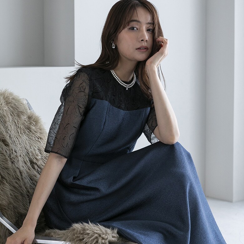 kaene】《formforma別注》 フロッキー×ジャガード ワンピース kaene】《formforma別注》 フロッキー×ジャガード ワンピース