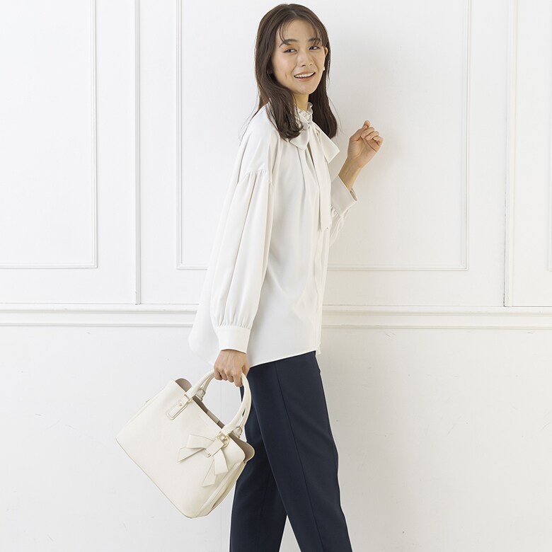 【藤本美貴さん×formforma】単品 ボウタイ付きブラウス/洗える/七五三/卒業式/入学式 藤本美貴さん×formforma】単品ボウタイ付きブラウス