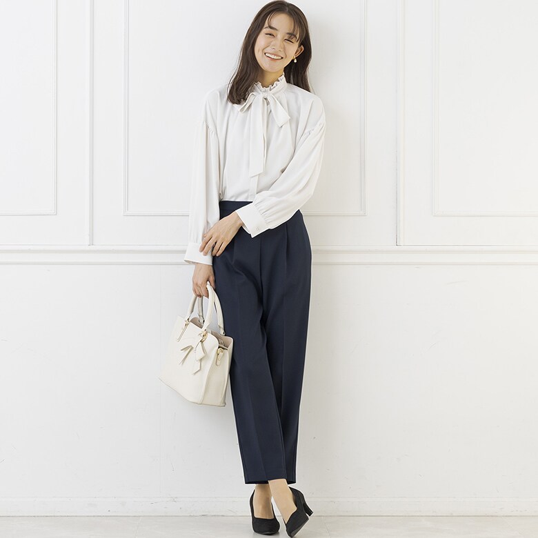 フォルムフォルマ form forma 【藤本美貴さん×formforma】単品 ボウタイ付きブラウス/洗える/セレモニー/卒入学式 （アイボリー） 藤本美貴さん×formforma】単品ボウタイ付きフリルブラウス