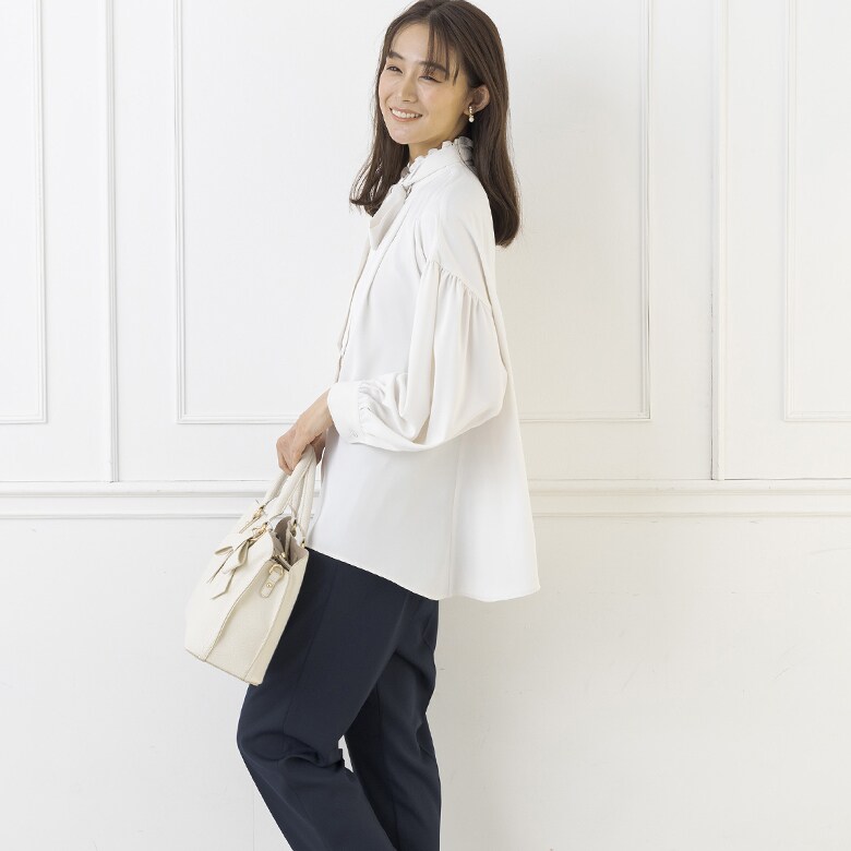 【藤本美貴さん×formforma】単品 ボウタイ付きブラウス/洗える/七五三/卒業式/入学式 藤本美貴さん×formforma】単品ボウタイ付きブラウス