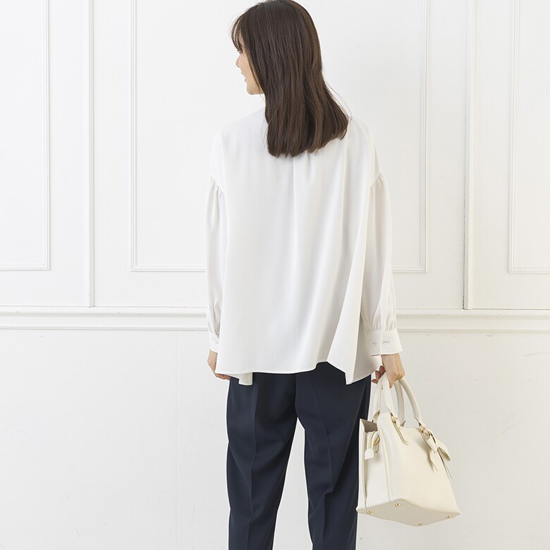フォルムフォルマ form forma 【藤本美貴さん×formforma】単品 ボウタイ付きブラウス/洗える/セレモニー/卒入学式 （アイボリー） 藤本美貴さん×formforma】単品ペプラムブラウス/ウォッシャブル