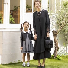 【kaene】慶弔両用/エンブロイダリースリーブワンピース/ブラックフォーマル/卒入学式/結婚式