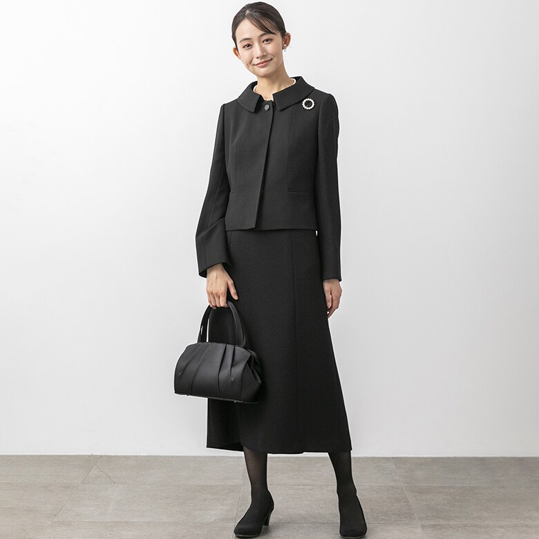 前開き】ジャケット＆タイトワンピース/ブラックフォーマル/七五三