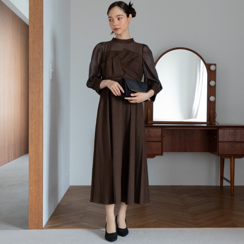 formformaオリジナル】ジャガードワンピースドレス/結婚式/パーティー