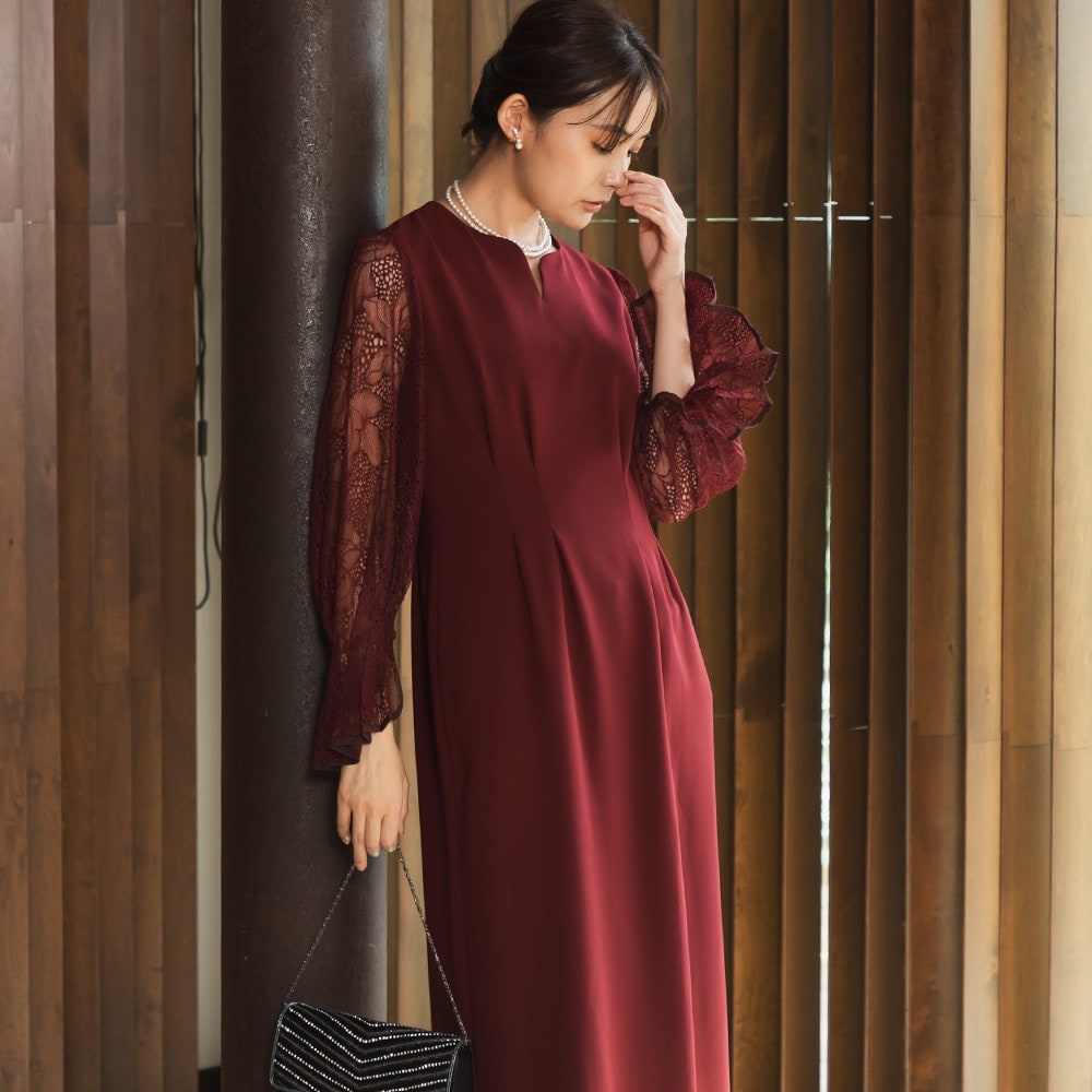 単品】《シャンタン生地》レース切替マザードレス /正礼装/結婚 単品】《シャンタン生地》レース切替マザードレス /正礼装/結婚