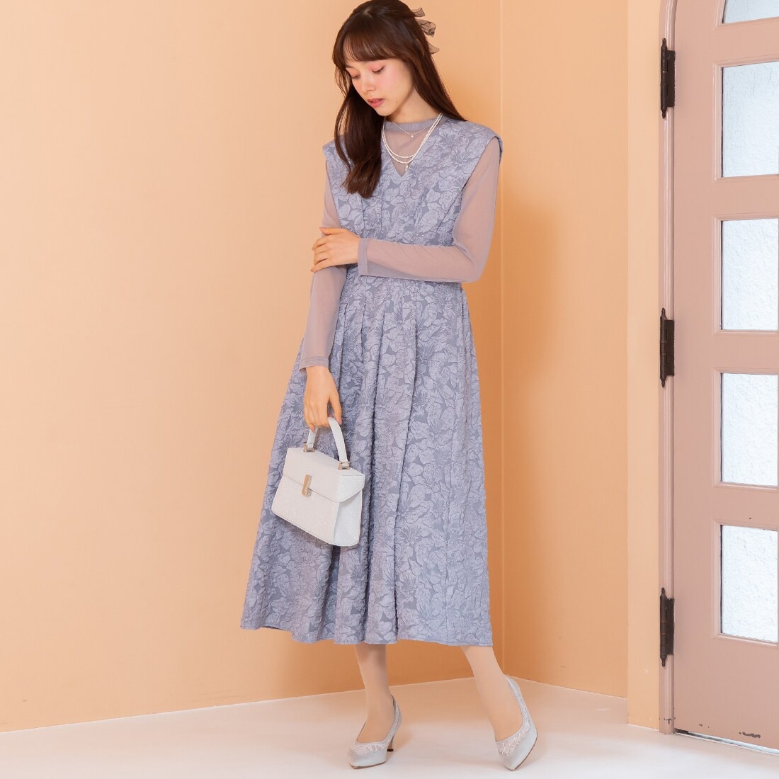 ケープスリーブ フレアワンピース/formformaオリジナル/結婚式