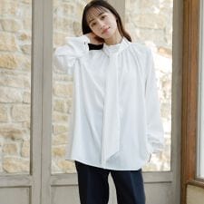 単品ボウタイ付きブラウス/ウォッシャブル対応/セレモニー/卒業式/入学式/学校行事/七五三/オフィス