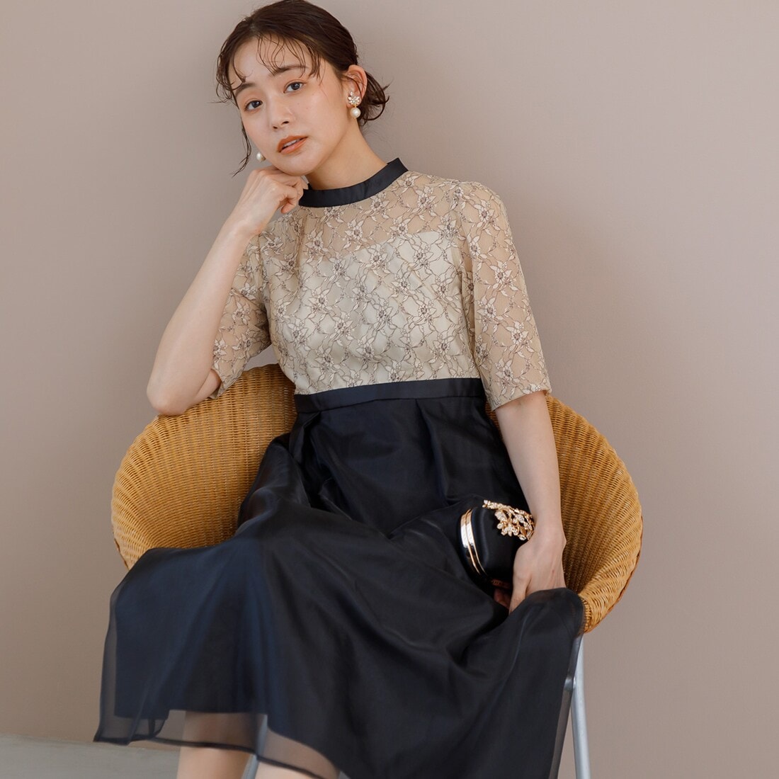 フォルムフォルマ ケープスリーブワンピース 13号 ケープスリーブ フレアワンピース/formformaオリジナル/結婚式