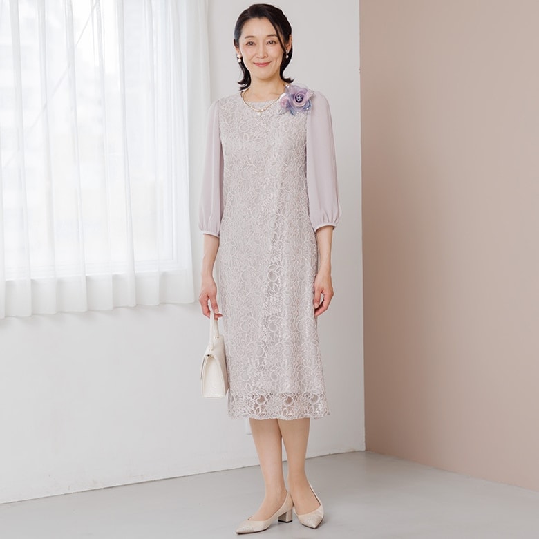 マザードレス】チュールラメ刺繍マザードレス/結婚式/パーティー