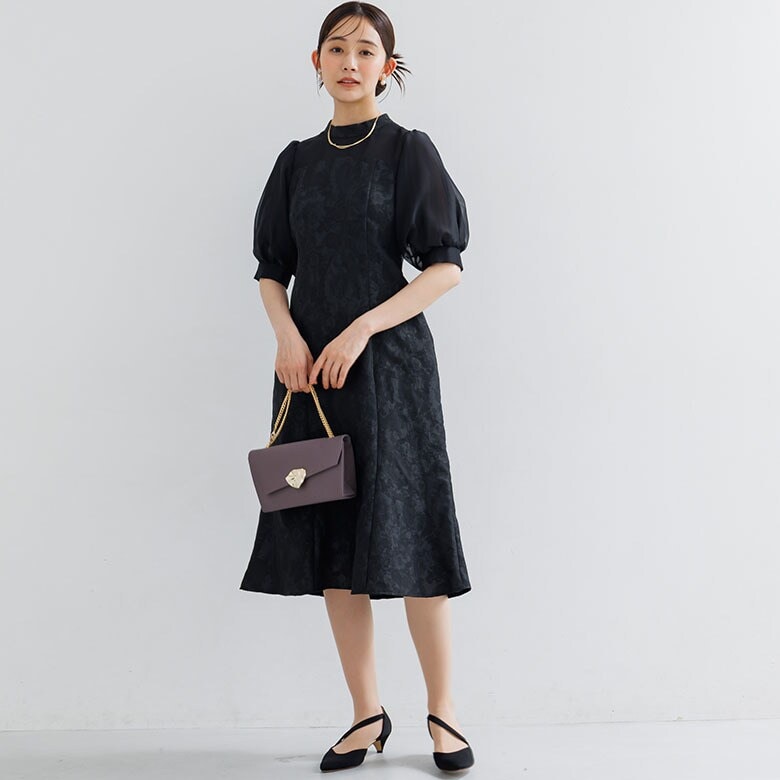 ジャガードレース/マザードレス/結婚式/母親/母/ドレス