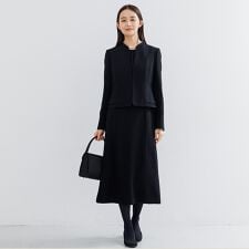 フォルムフォルマ(form forma)の【喪服】【前開き】ジャケット＆セミフレア ワンピース＜大きいサイズ有＞/ブラックフォーマル