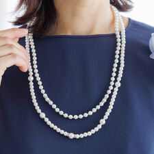 ≪アジャスター式≫2連パールロングネックレス