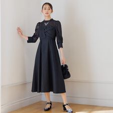 フォルムフォルマ(form forma)のリボンジャガードドレス/結婚式/パーティー/お呼ばれ