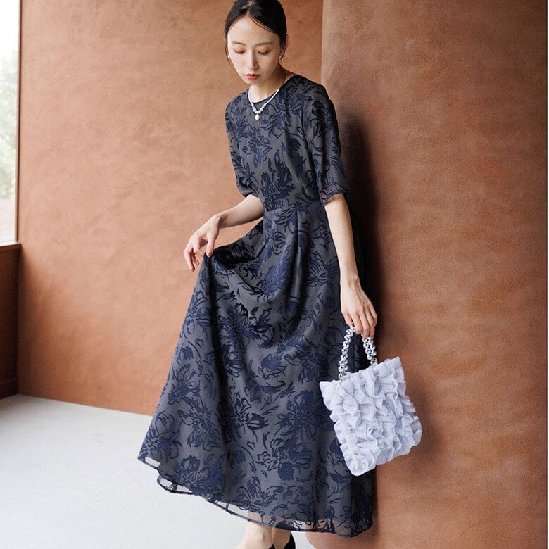 ★新品★formforma シャーリングリボンボレロ×ダイヤ柄キラキラドレス formforma】シャーリングリボンボレロ×ダイヤ柄キラキラドレス