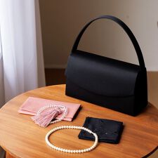 【喪服・礼服用】ブラックフォーマル雑貨・5点セット/バッグ・念珠・ふくさ・ネックレス・ハンカチ