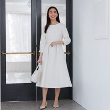 [単品][手洗いOK]8分袖セレモニーワンピース(セットアップ可）入学式/卒業式/七五三/オフィス