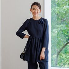 【chaco】単品ペプラム切替ブラウス（セットアップ可）/セレモニー/卒業式/入学式/学校行事