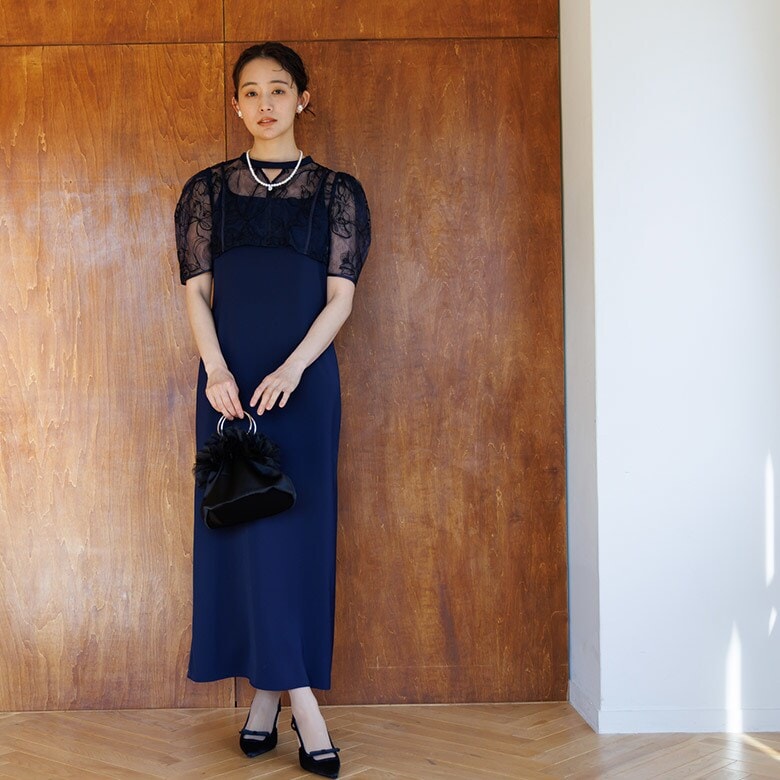 formformfaオリジナル3wayシフォンボレロ＆レースキャミドレス結婚式