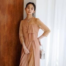 パンツレイヤードドレス/パンツドレス/結婚式/パーティー/お呼ばれ