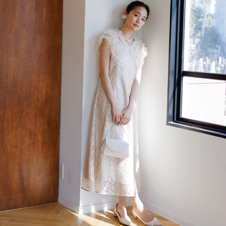 formformfaオリジナル3wayシフォンボレロ＆レースキャミドレス結婚式