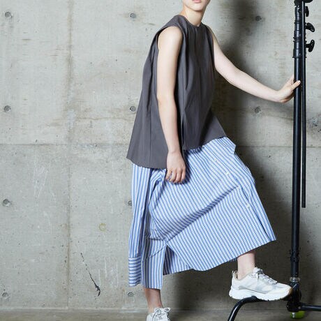 ストライプシャツスカート 洗濯機で洗える ロートレアモン ブルーブラン Lautreamont Bleublanc 3131 ファッション通販 マルイウェブチャネル