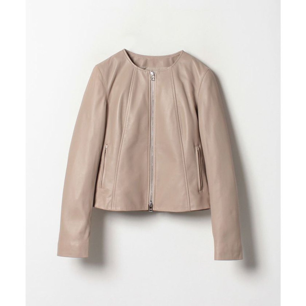 allureville レザークルーネックブルゾン レザークルーネックブルゾン | アルアバイル(allureville