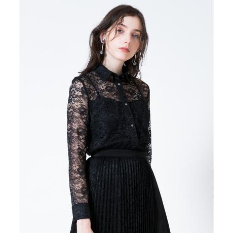 セットアップ対応商品】【Loulou Willoughby】ラッセルレースシャツ 