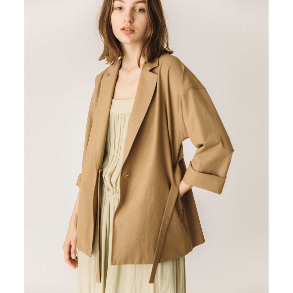 アルアバイル　 allureville リネンストレッチサイドノットジャケット リネンストレッチサイドノットジャケット | アルアバイル