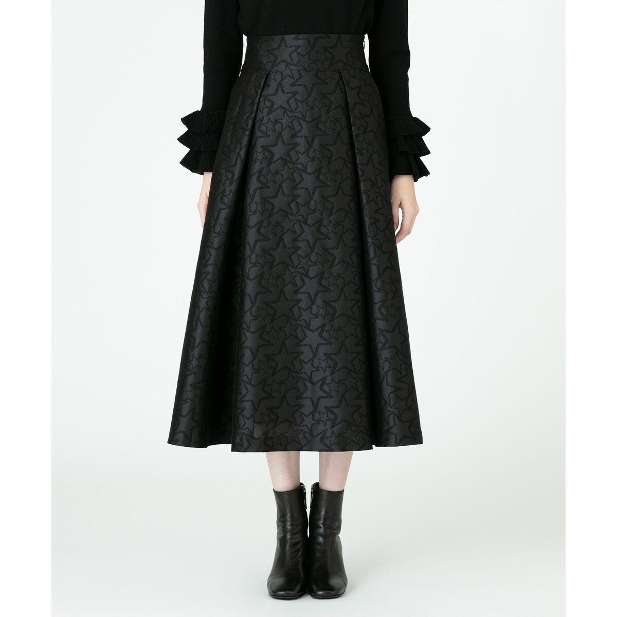 ルルウィルビー♡スタージャガードタックスカート♡ブラック♡サイズ1 LOULOU WILLOUGHBY】スタージャガードタックスカート | ルルウィルビー