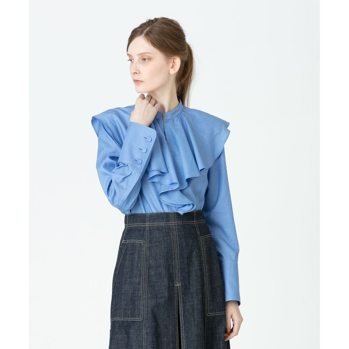 ツイルラッフルスラッシュブラウス | アルアバイル(allureville