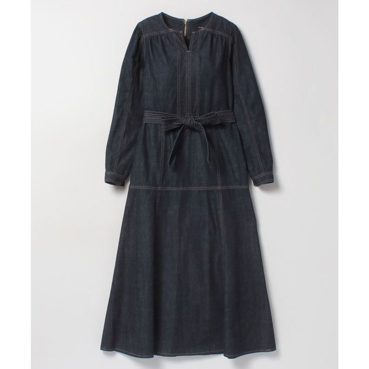 デニムキーネックステッチワンピース | アルアバイル(allureville