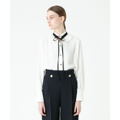 アセテートツイル配色タイブラウス | アルアバイル(allureville  