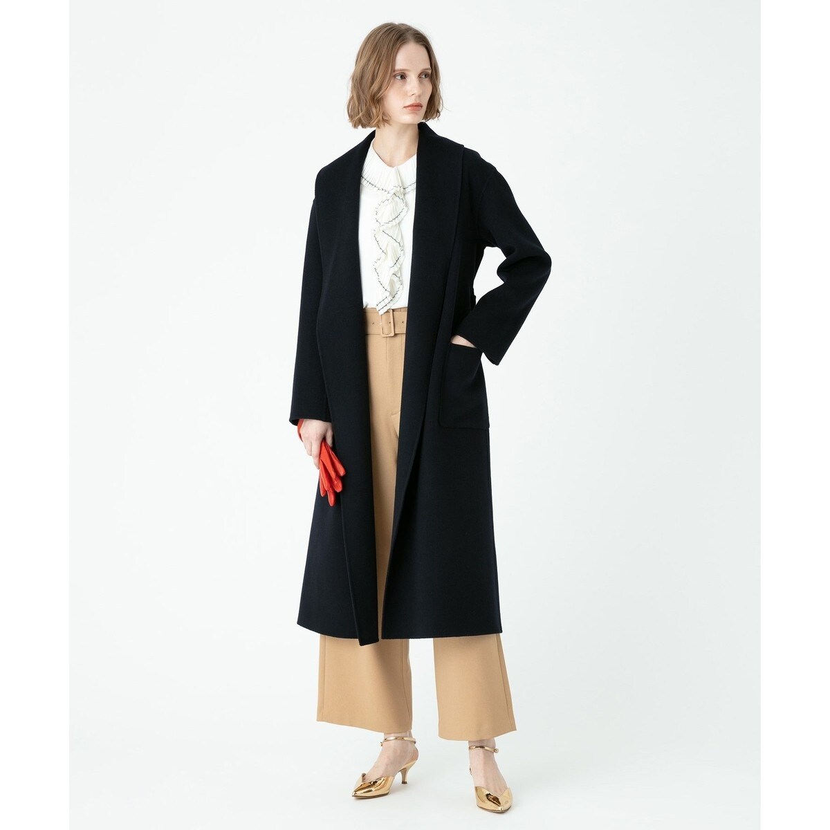 カシミヤ混リバーショールカラーコート | アルアバイル(allureville