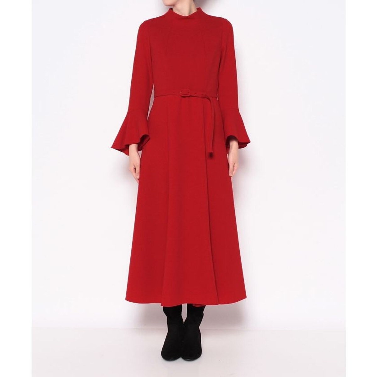 LOULOU WILLOUGHBY ルルウィルビー梨地ダブルフレアーワンピース LOULOU WILLOUGHBY ルルウィルビー梨地ダブルフレアーワンピース