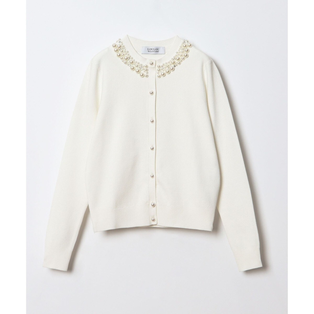 【美品】ルルウィルビー　パールビジューカーディガン　パールボタン　近年モデル　M LOULOU WILLOUGHBY】パールビジューカーディガン | ルル