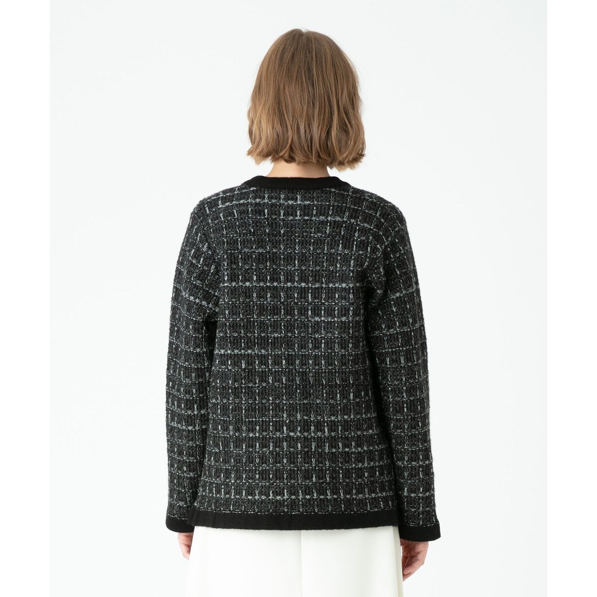 allureville アルアバイル ニットチェックツイードジャケット ニットチェックツイードジャケット | アルアバイル(allureville